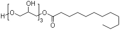 Dodecanoic acid monoester with triglycerol manufacture